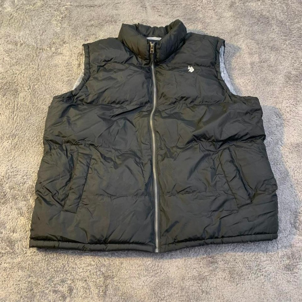 Polo Assn Black and‎ Grey Puffer Vest 2XL